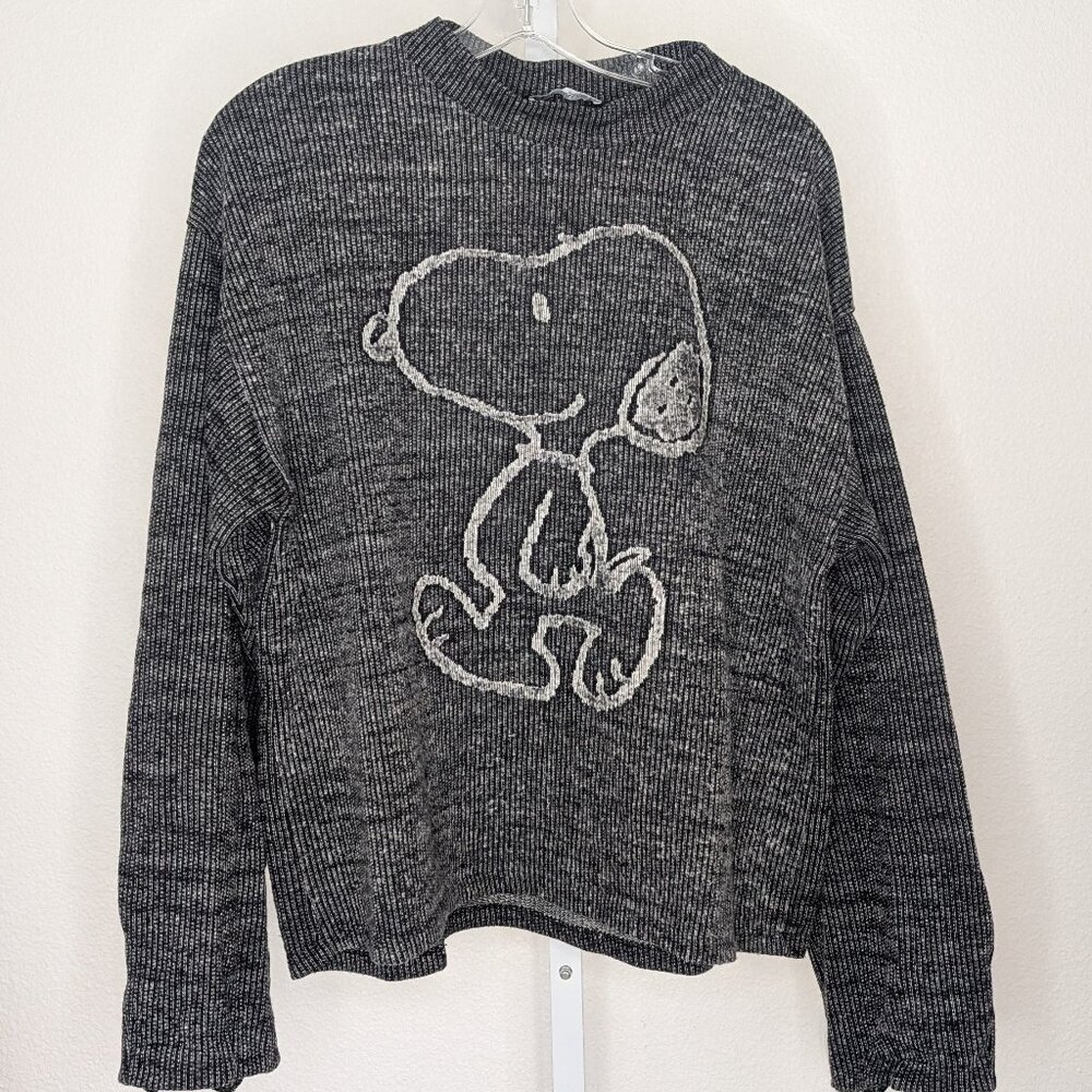 Zara Gray Snoopy Sweater